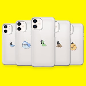 Custodia trasparente per telefono con motivo animale carino e minimalista, trasparente per iPhone 16 15 14 13 12 Samsung S25Ultra S24 S23FE A54 A34 Pixel 9Pro 8A 7A XL