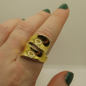 18k Gold Plated Chunky Ring, PVD Waterproof Statement Ring, Boho Spiral Ring, Geometric Ring, Celtic Ring, Swirl Wave Ring, Twist Thick Ring