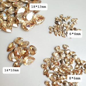 Swarovski 4320 Gyllene Skuggkristall Päronstenar, Spetsig Baksida