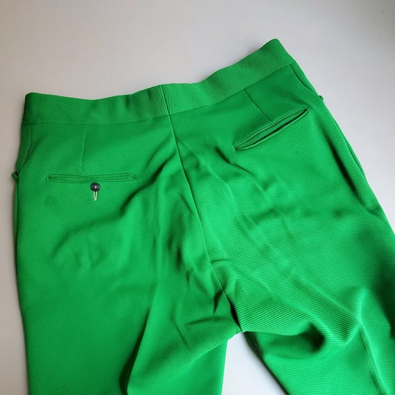 Authentic 1960s Kelly Green GOLF SLACKS, flare po… - image 3