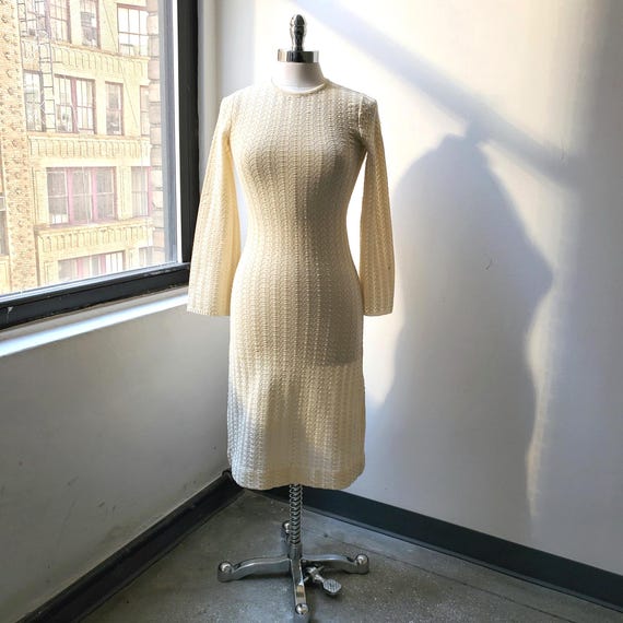Vintage 1960s Cream Sweater Dress, Aline Polyester Knit Dress With Long Sleeves {32" Bust, Size XS} - Etsy Australia Vintage 1960s Cream Sweater Dress, Aline Polyester Knit Dress With Long Sleeves {32" Bust, Size XS} - Etsy Australia