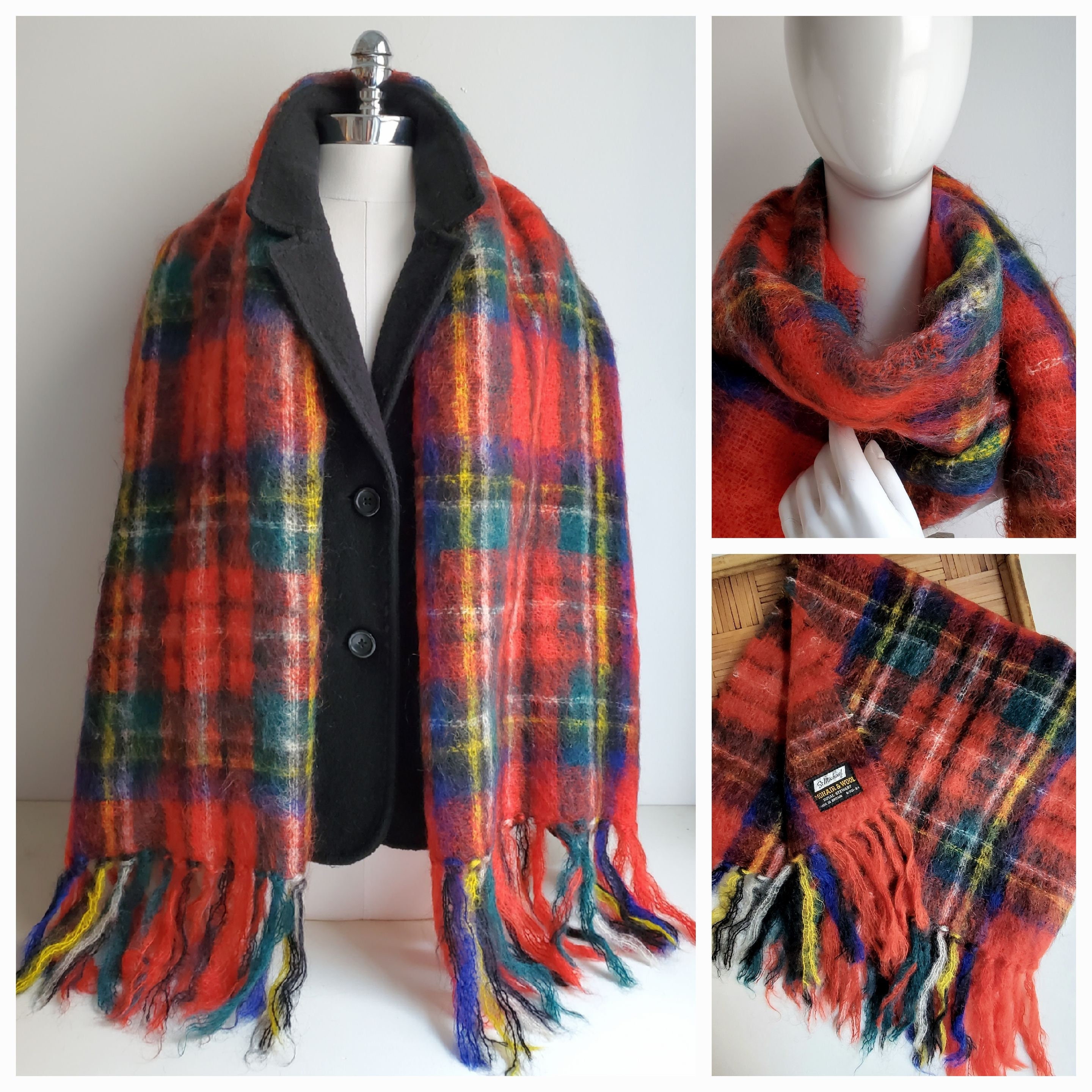 未使用 shareef SILK TARTAN CHECK stole（Tartan Silk Scarf - Etsy）