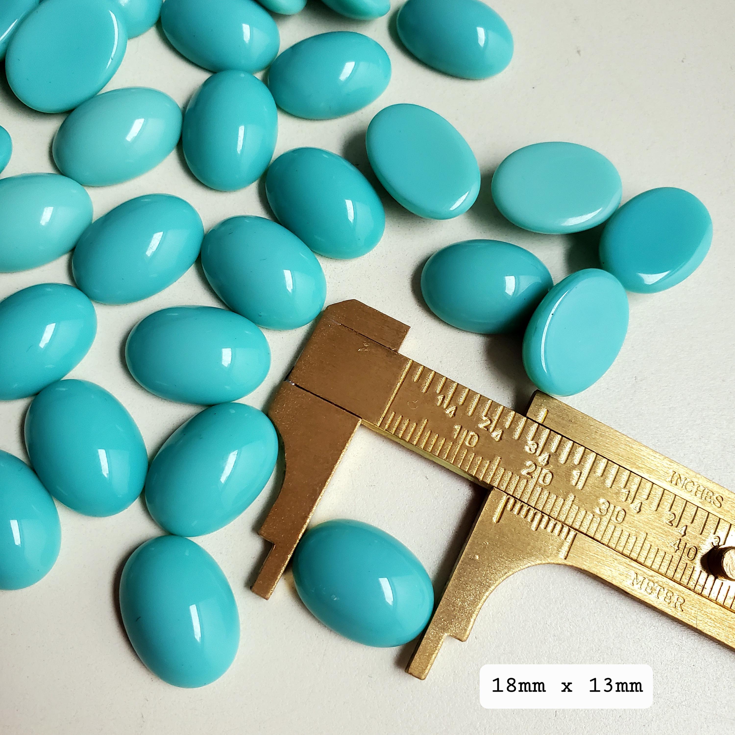 PRECIOSA Czech Round Turquoise 2195 Cabochons Opaque Glass