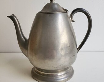 Antique Pewter Coffee or Tea Pot by Crescent #1602, Farmhouse