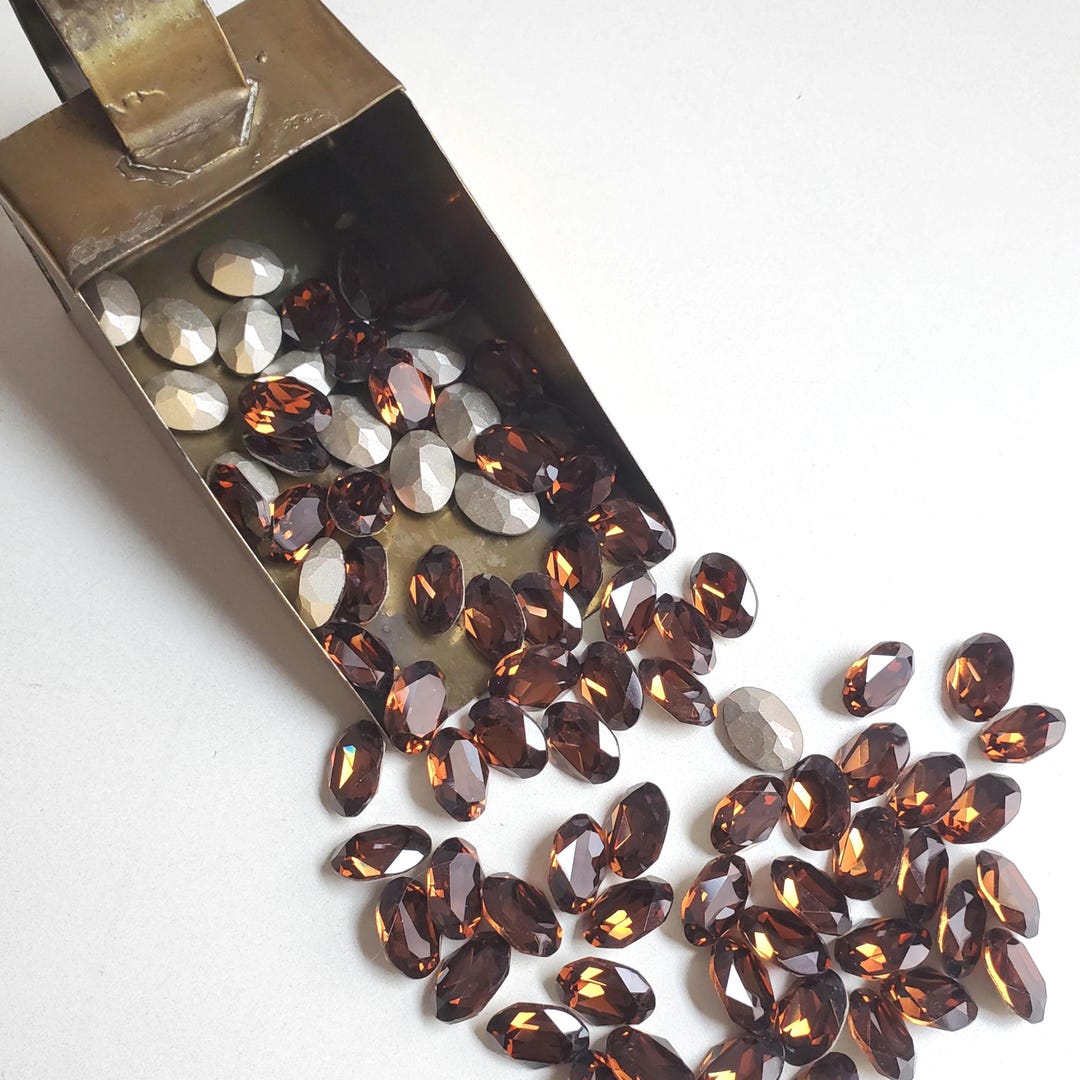 スワロフスキー 4120 Xilion オーバル ストーン スモーク トパーズ 220