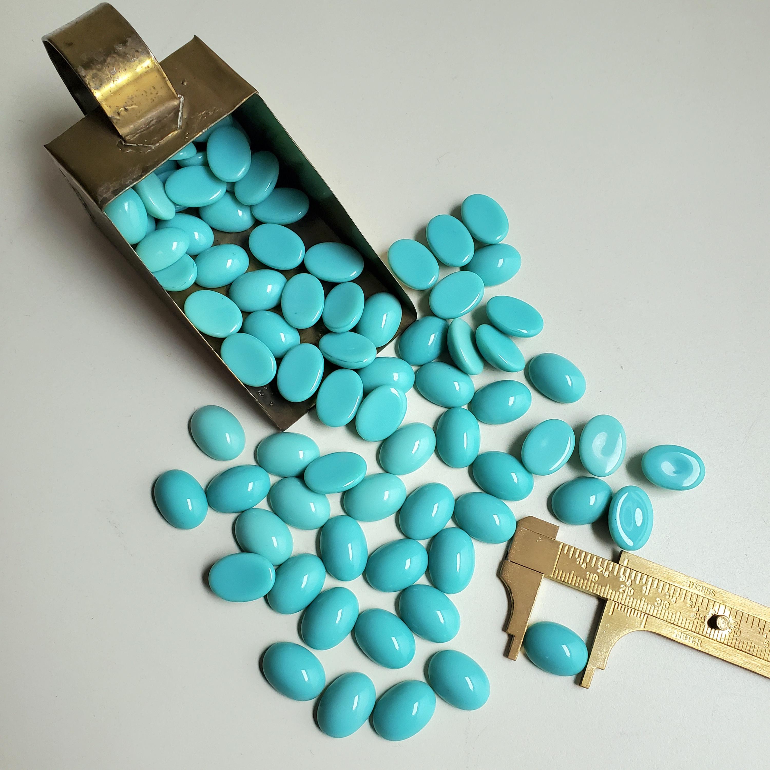 PRECIOSA Czech Round Turquoise 2195 Cabochons Opaque Glass