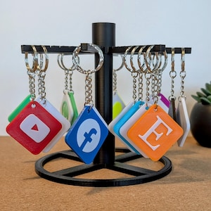 NFC Tag Sleutelhanger Sociale Netwerken – Moderne en Praktische 3D Geprinte Verbonden Sleutelhanger voor het Delen van Digitale Contacten