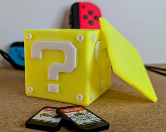 Nintendo Switch Cartridge Case - Super Mario Mystery Block Organizer for 10 Games, Practical & Fun Storage for Gamers