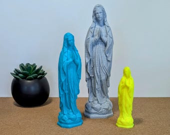 Virgin Mary Statuette | 5 Sizes & Colors to Choose From | Prayer Corner Decor, Unique Religious Gift | 3D Printed Sacred Art