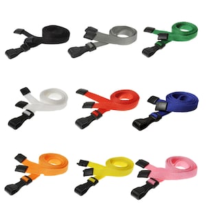 Effen oranje sleutelkoord van 10 mm met plastic J-clip – accessoire van gerecycled materiaal voor ID-kaarten en badges