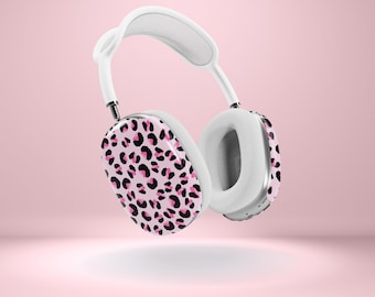 Pink Cheetah Print Airpods Max Cases, Custom Printed Airpods Max Covers, Trendy Birthday Gift for Teens, Cheetah Leopard Snap on Cover
