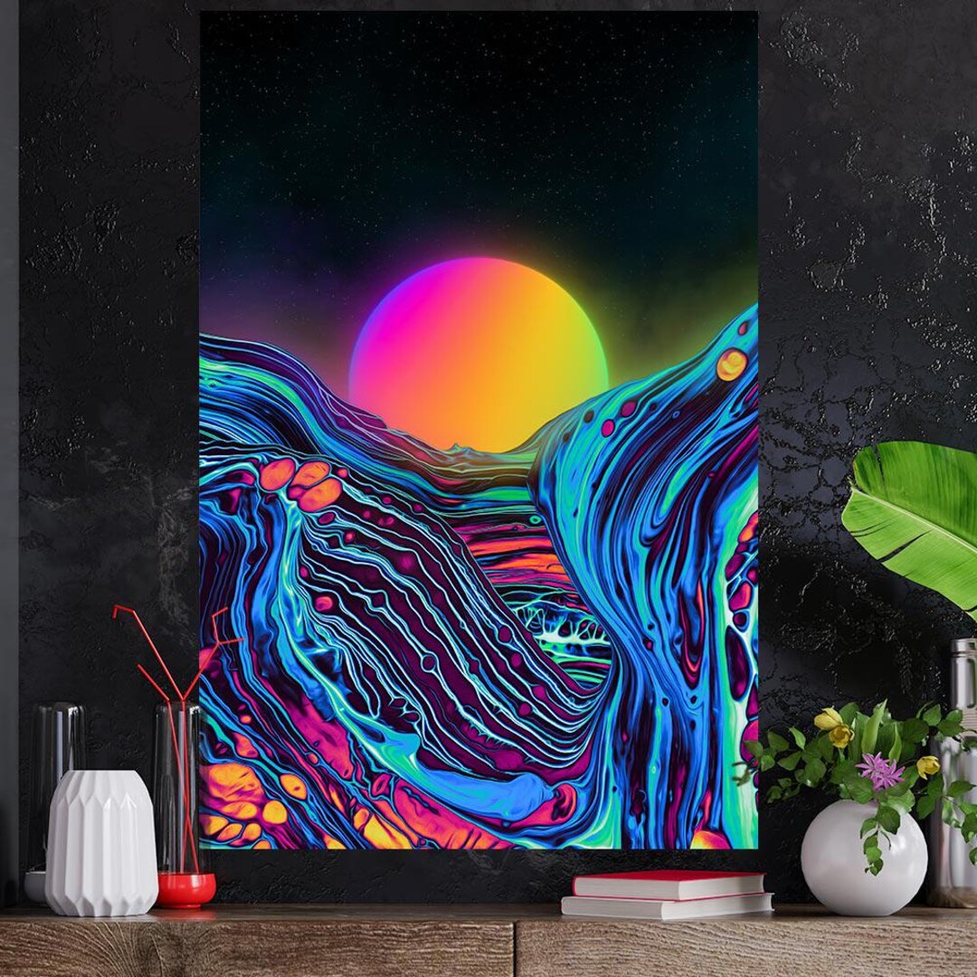 Trippy Psychedelic Poster Wall Art Decor - Plexiglass Wall Art - Etsy