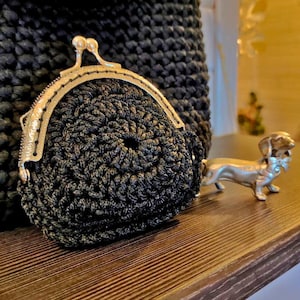Monedero de crochet retro vintage - Monedero pequeño de recuerdo para mujer, monedero de crochet de diseñador, regalo para mamá - Embalaje para una sorpresa. Regalo