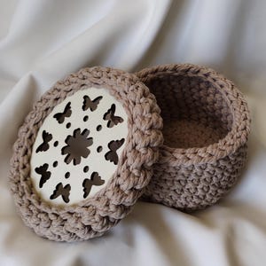 Versatile crochet knitted Basket: makeup basket,interior basket,Gift birthday basket,cute baby gift basket, home decor items.Rope basket.