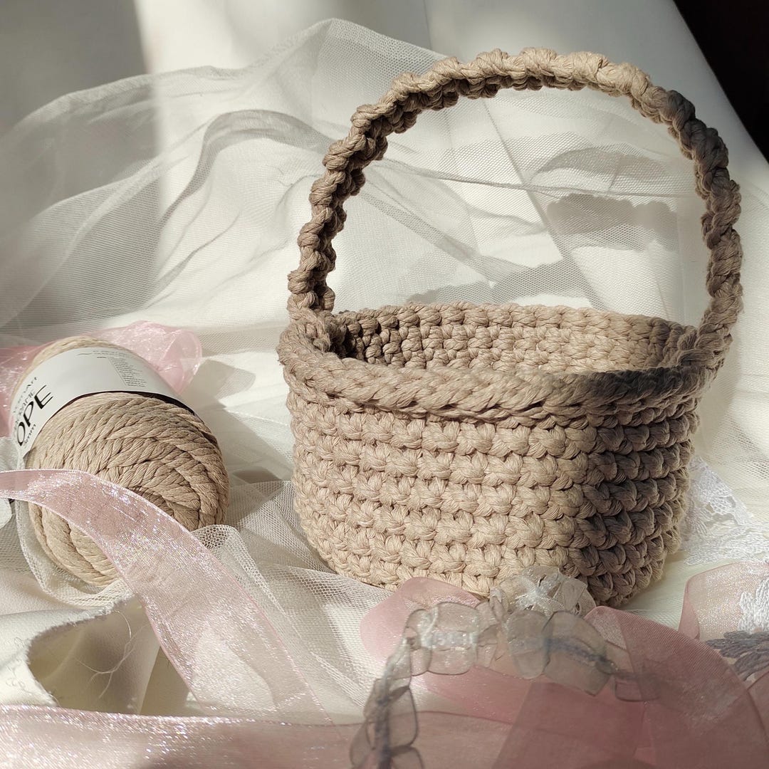 Crochet Flower Girl Basket for Wedding – Handmade With Love, Perfect ...