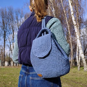 Gift best mom ever: Custom Crochet handmade summer Backpack for Women - Mini Duffle Bag Purse. handmade products.Mini backpack purse