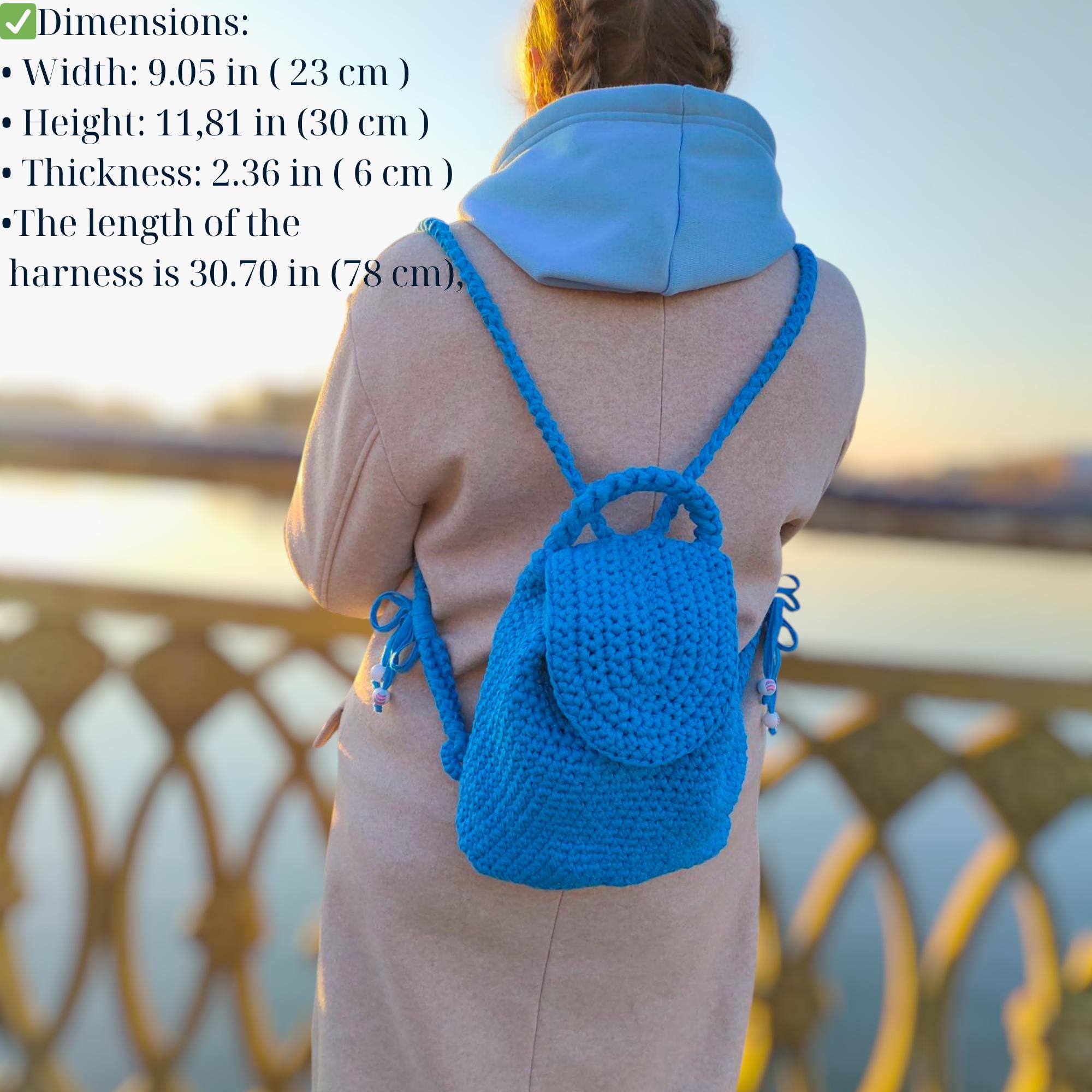 Stylish Black Crocheted Backpack for Girls With Adjustable  display picture 1