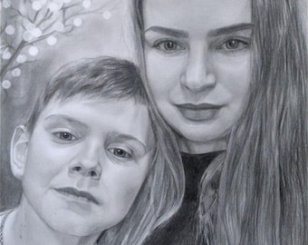 Realistic personal portrait Custom Drawing from Photo Gift with Wedding Paint from Multiple photos Painting From Photo loved one portrait