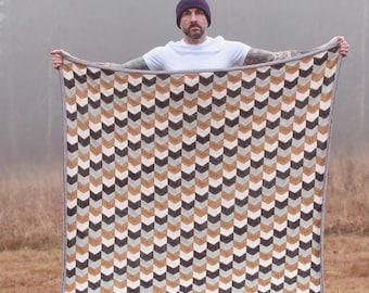 The &quot;One Way Or Another&quot;  Tunisian crochet pattern, English, Deutsch, Dutch, Spanish