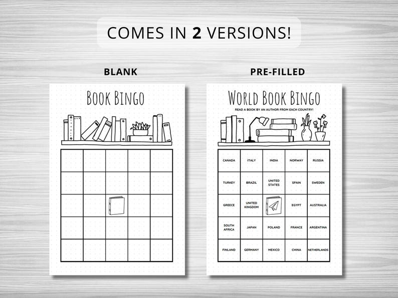 World Book Bingo (V5), PRINTABLE Journal Page, Planner Page, Reading ...