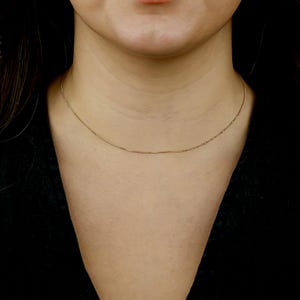 14K Solid Gold Curb Chain Necklace, 2mm - 3mm -4mm Curb Chain Necklace, Cuban Chain Necklace, Cuban Link Necklace, Men and Women Chains