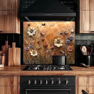 Tempered Glass Stove Backsplash, Kitchen Backsplash Tile, Chopping Board, Noodle Board, Kitchen Decor, Stove Back Cover, Stove Top Cover