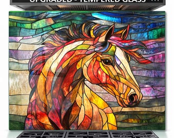 Tempered Glass Backsplash, Stained Glass Look Horse, Unique Stove Splashback Guard, Kitchen Back Splash Protector fo Stove Behind Wall Art