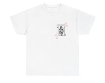 Skull Queen Playing Card T-Shirt | Dark Tarot Illustration, Gothic Tee