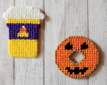 Halloween Coffee and Donut Magnets/Set of 2 Magnets