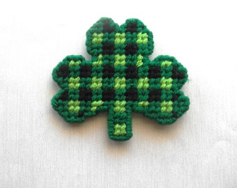 Shamrock Magnet / Plaid Shamrock Magnet / St Patrick's Shamrock