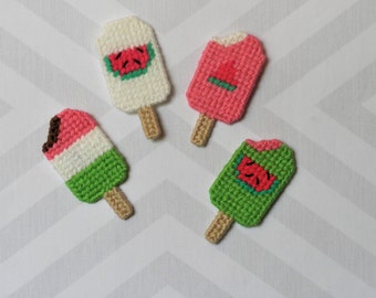 Watermelon Ice Cream Bar Magnets/Melon Magnets/Summer Magnets/Set of 4 Magnets