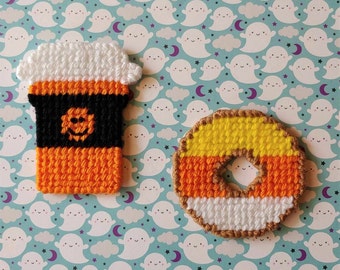 Halloween Coffee and Donut Magnets/Set of 2 magnets