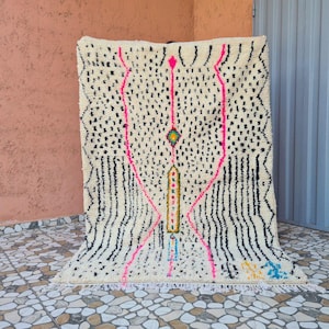 Custom Berber Wool Rug: Handwoven Moroccan Azilal Beni Ourain Style