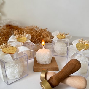 Elegant Wedding Candle Favors, Bridal Shower Guest Favor, Baby Shower Candle Favor, Candle Party Favors, Flower Candle Favors, Unique Candle