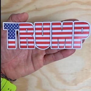 Donald Trump MAGA American Flag Sticker Decal President car Bumper Sticker Elections