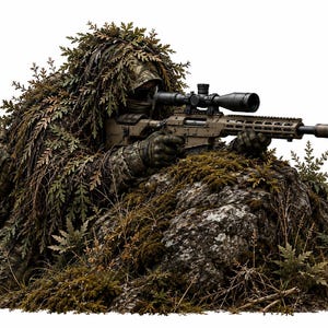 Naklejka na strój Ghillie operatora snajpera taktycznego