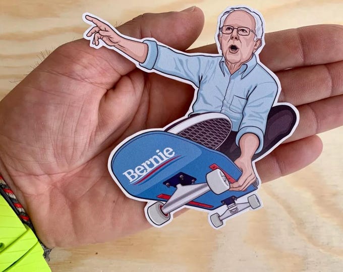 Bernie Sanders Skate Sticker Skateboard Decal Surf Snowboard
