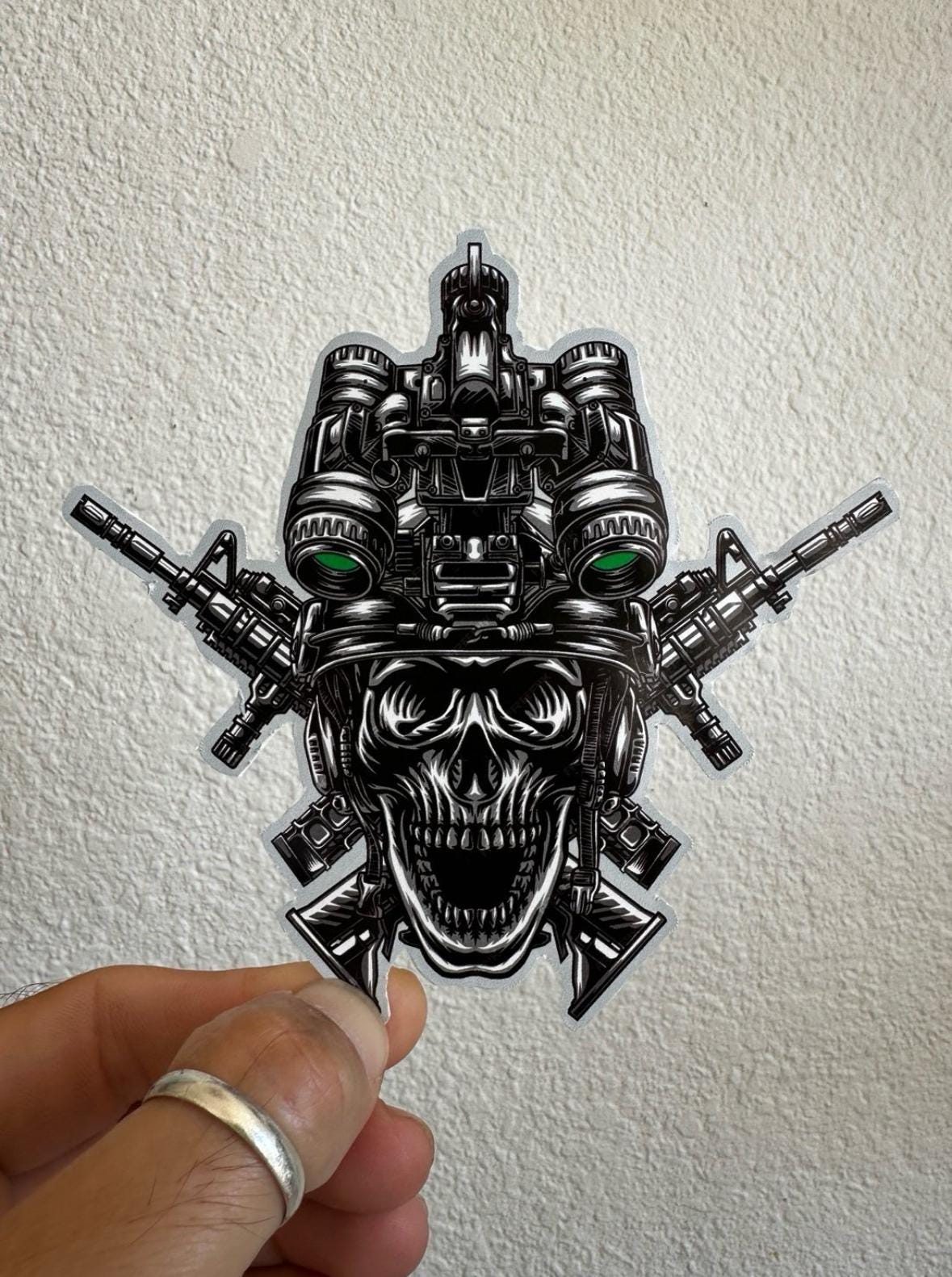 thumbnail image 2 of 3-Pack AR15 Skull Decal Sticker - Glossy Vinyl For Truck Or Gun Case 2 of 5