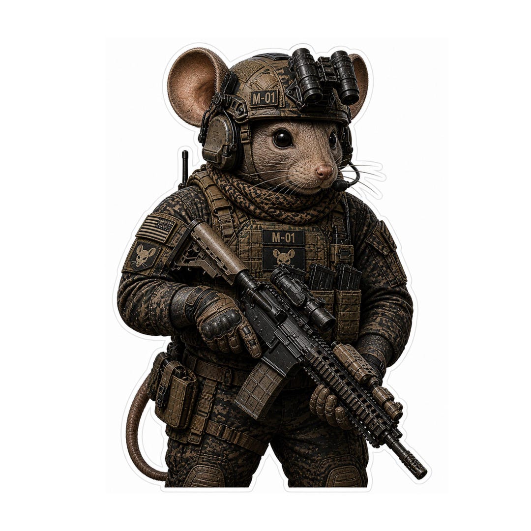 Tactical Military Mouse Operator Sticker Car Bumper Army Decal Tactical ...