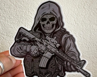 Tactische militaire schedel Magere Hein Sticker sticker Death Army Navy Special Ops