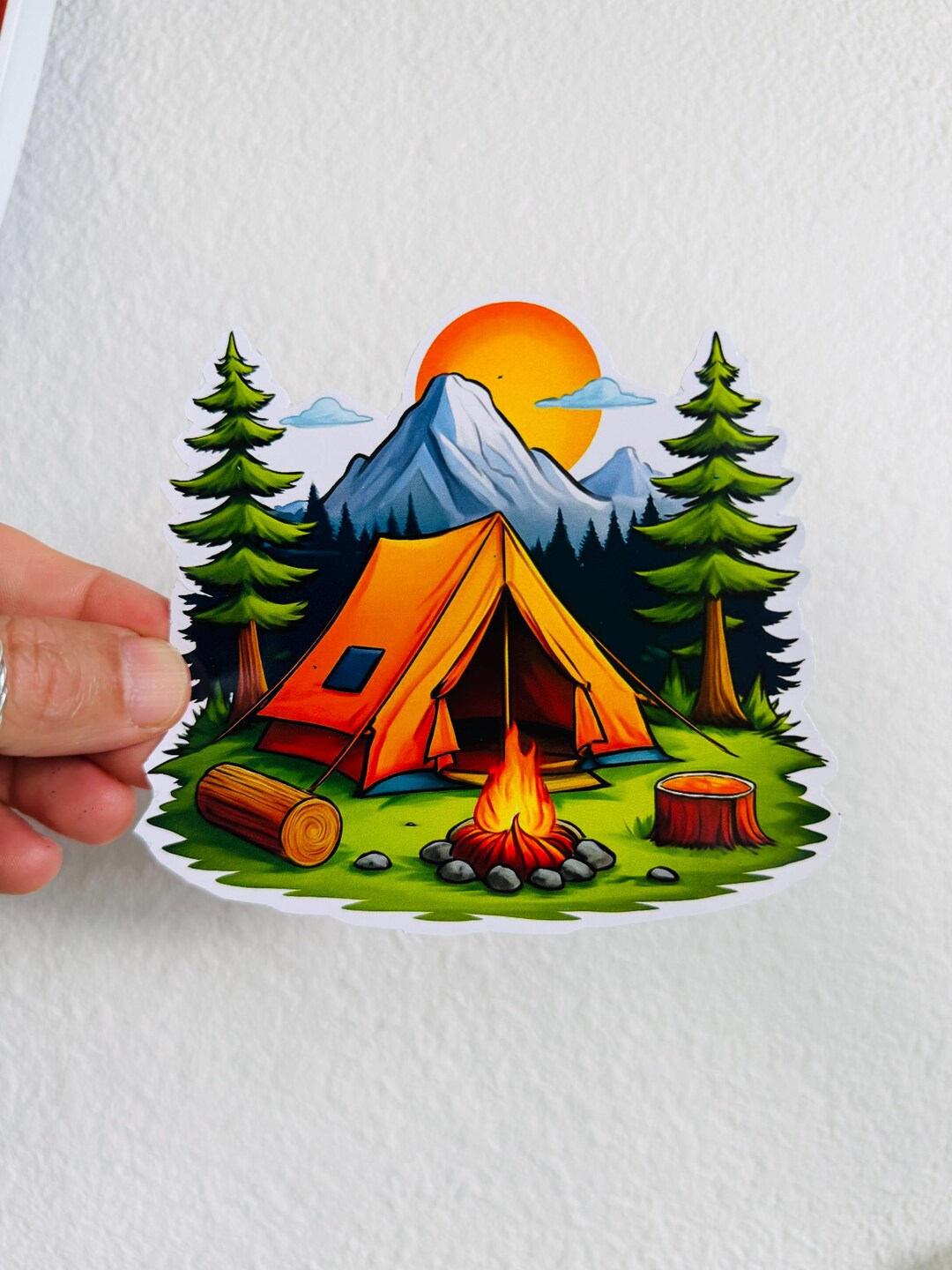 Camping Sticker Adventure Decal Car Bumper Window Camp Fire Tent - Etsy