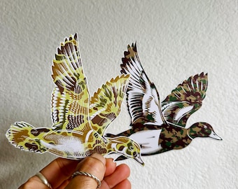 set of 2 Ducks Hunting Camouflage Ducks In A Row Decal Hunt Gear Mountains Adventure