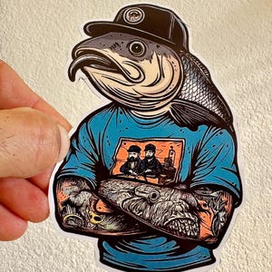 Lachstattoo Stahlhead Forelle Aufkleber Fliegenfischen Regenbogen Bachforelle Angeln Aufkleber