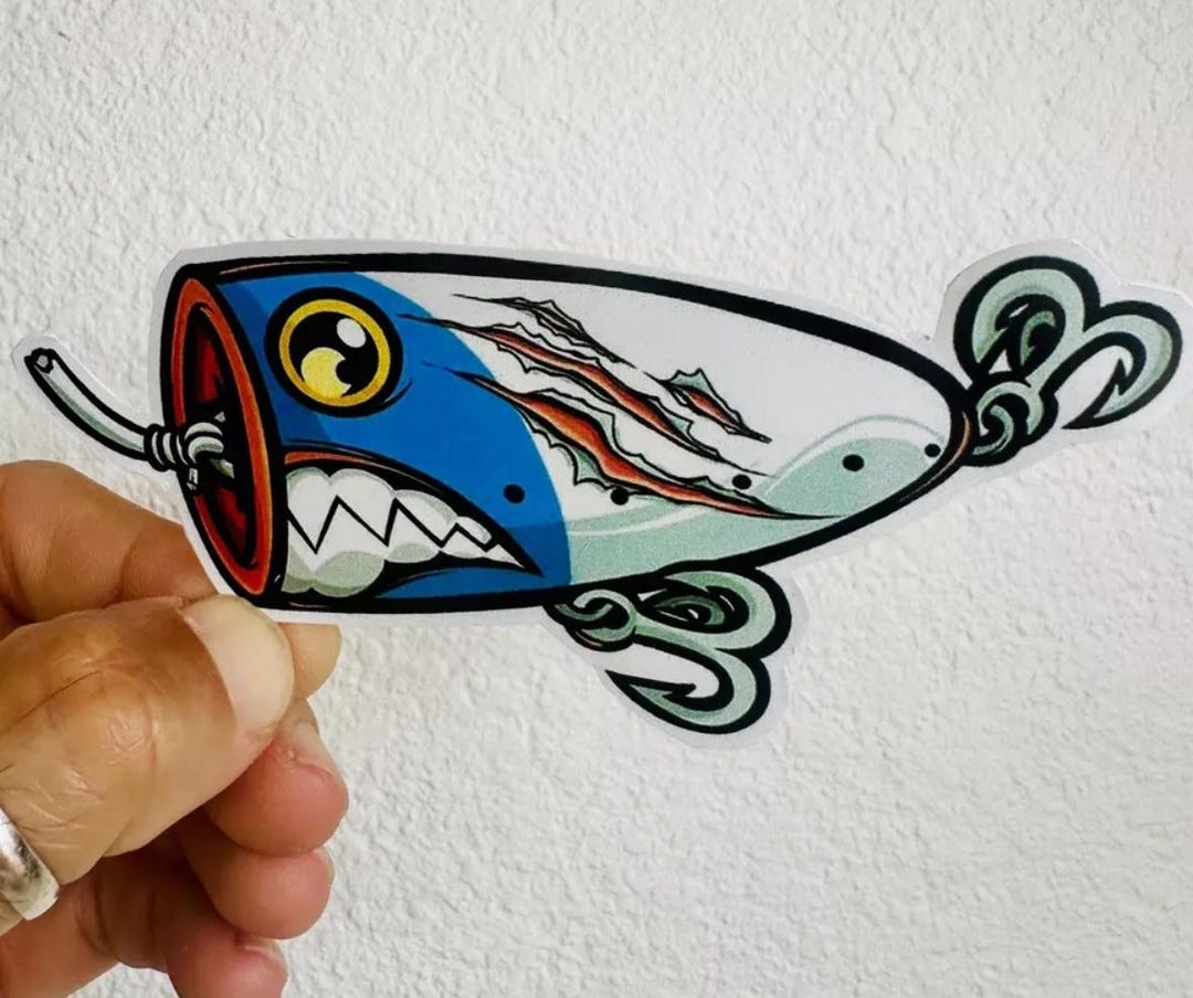 Bait Fishing Lure Trout Sticker Bass Large Mouth Fishing Decal Boat ...