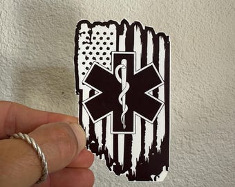EMS EMT Paramedic Flag Medic American Flag Ambulance First Responders
