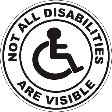 Vinyl Aufkleber 'Not All Disabilities Are Visible' – 2 Stück, Blau, Für Fibromyalgie & Versteckte Behinderungen