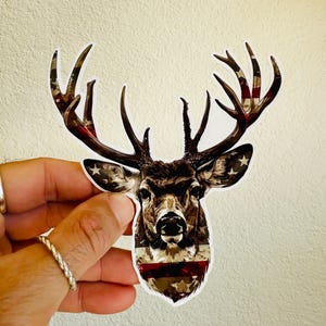 Deer Hunting American Flag Hunt bow hunt Camo Sticker Decal Tactical Gear