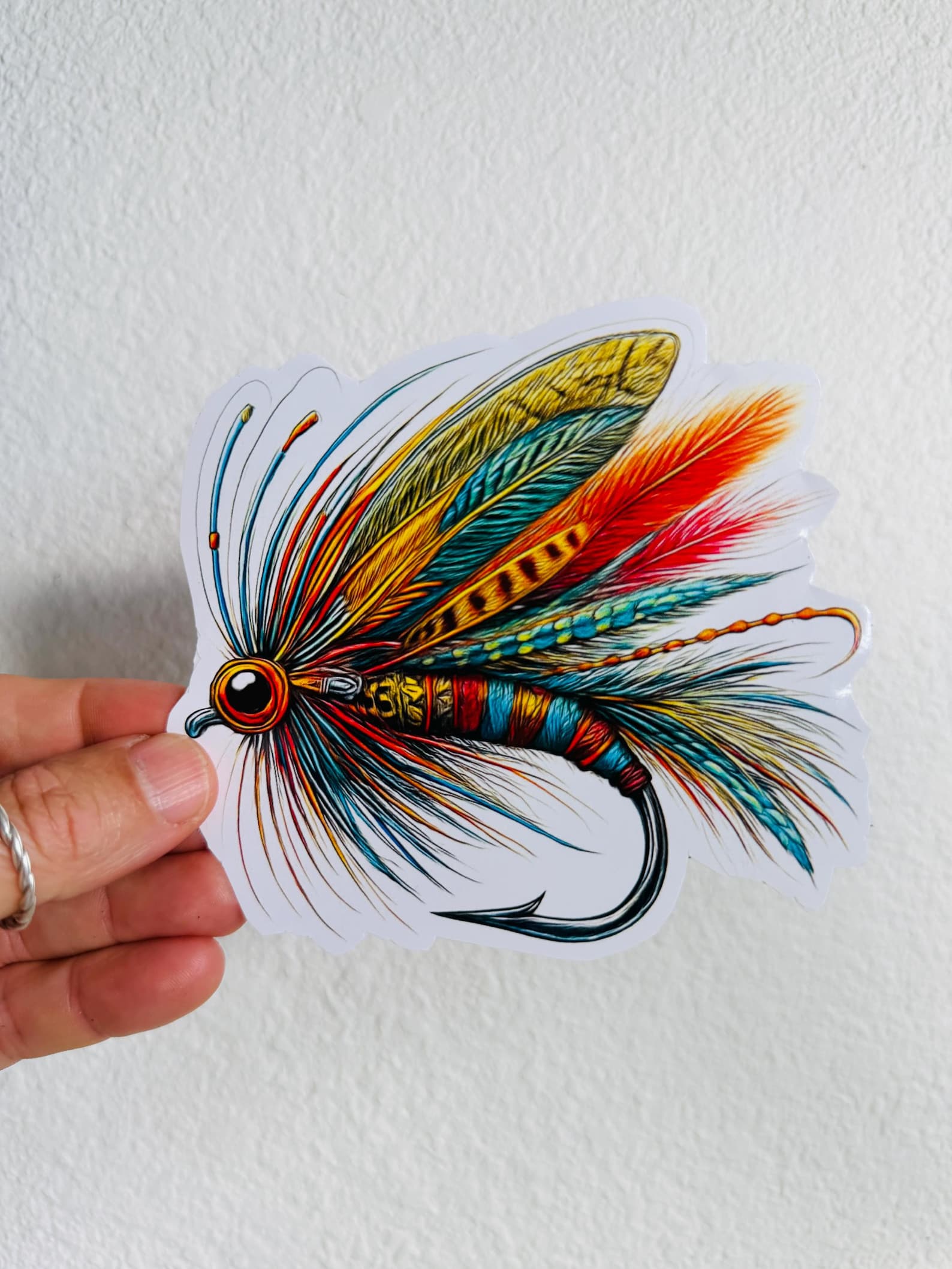 Flying Fish Sticker Fly Fishing Salmon Fly Dry Fly Trout Sticker Rainbow Brown Trout ...