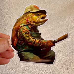 Angelführer Bachforelle Aufkleber Fliegenfischen Regenbogen Bachforelle Angeln Aufkleber