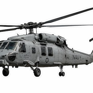 MH-60R Seahawk gestanste vinylsticker | Sticker marinehelikopter | Sticker militaire luchtvaart | Vinylsticker vliegtuig | Pilotencadeau